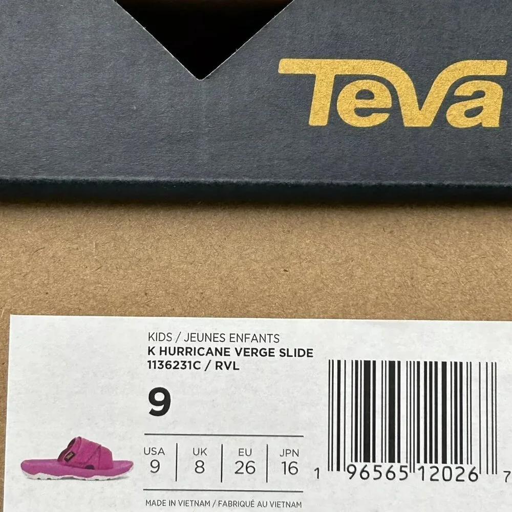 Teva Hurricane Toddler Girl's Verge Slide Sandal Size 9 Pink EVA-Foam Midsole‎